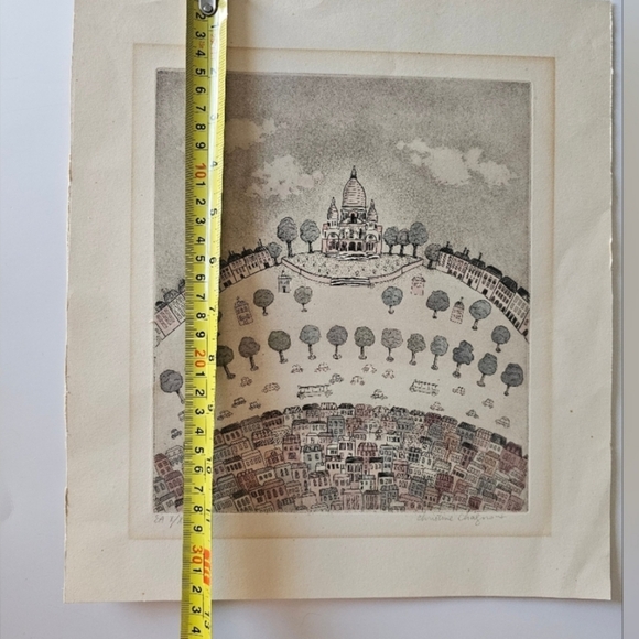 Christine Chagnoux Montmarte 1960s Signed Numbered Muted Water Color Litho Paris - Picture 15 of 16